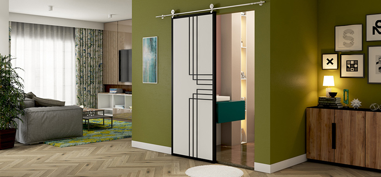 sliding bathroom door installation in Franklin